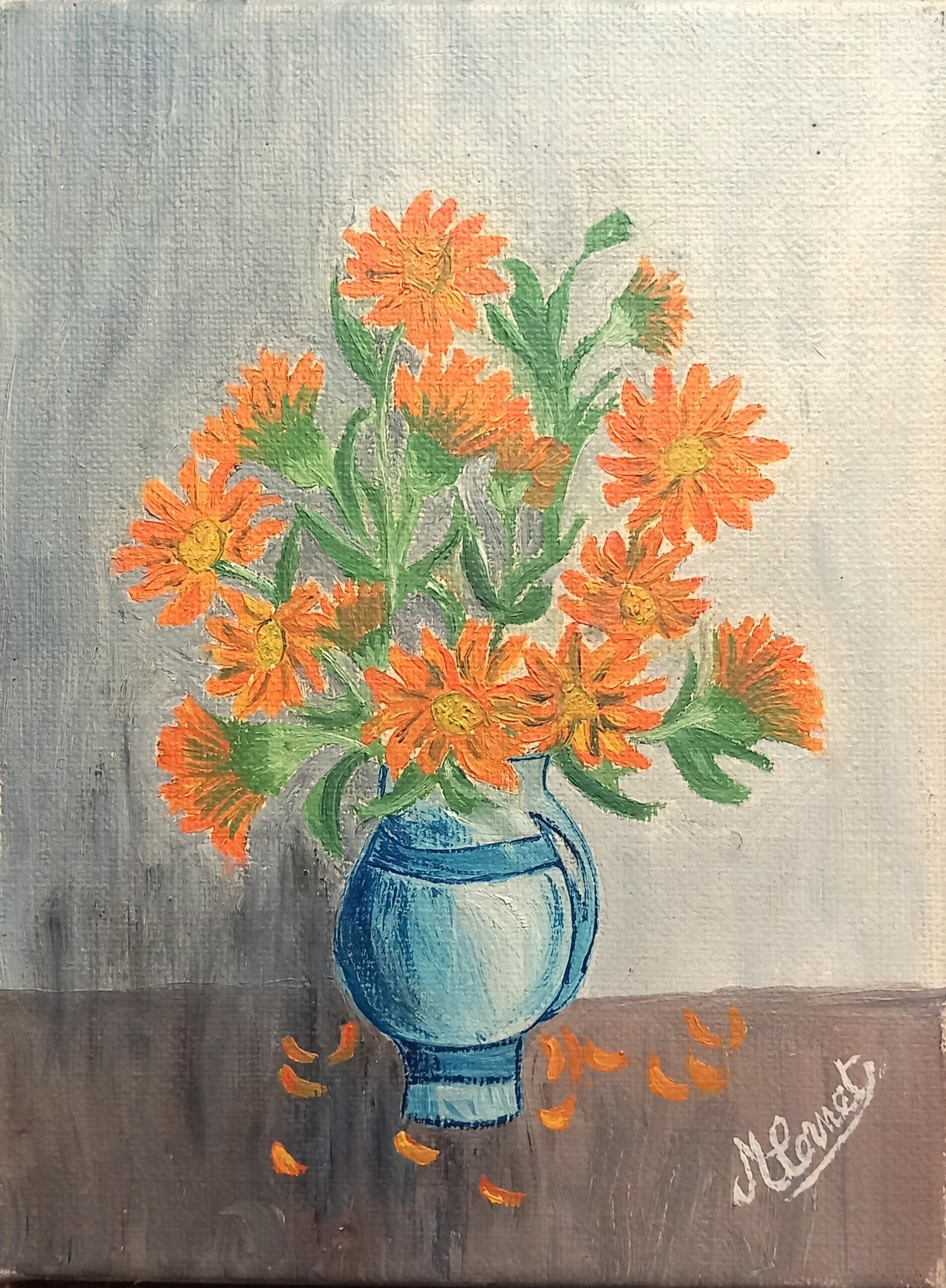 Peinture bouquet de calendula